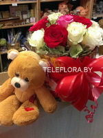 Roses in a Luxury Box and Teddy Bear