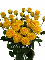 Round bouquet of 5 yellow spray roses
