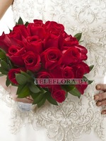 Wedding bouquet of red roses "Fiery"