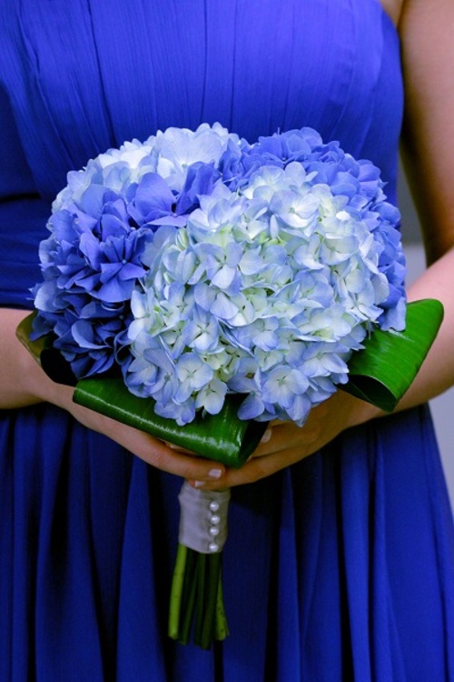 Bridal Blue Hydrangea Bouquet "Blue Lagoon"