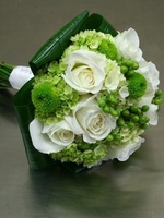 Bridal Green Hydrangea& White Roses Bouquet "luxury"