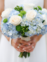 Bridal Blue Hydrangea& Roses Bouquet "Happy Day"