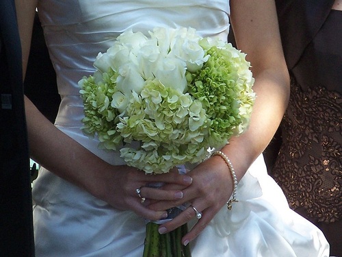 Bridal Hydrangea& White Roses Bouquet "Sweet Morning"