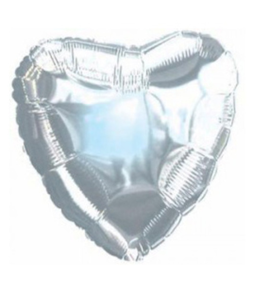 Foil&Mylar Balloon "Silver heart" filled with Helium №45