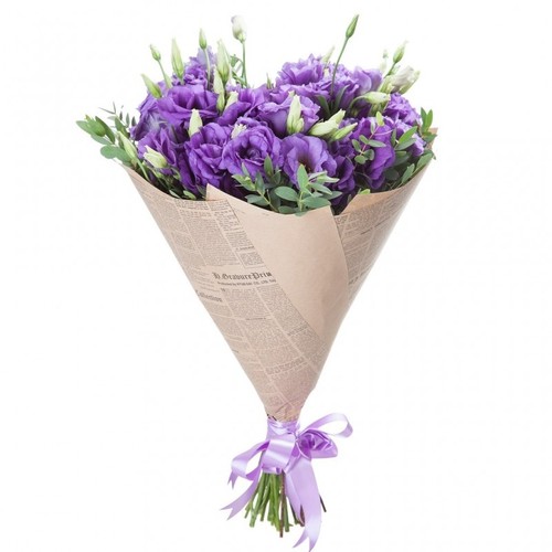 Bouquet of 15 purple Lisianthus