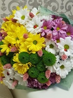 Bouquet of multi-colored chrysanthemums
